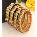 FS Collection Designer Meenakari And Pota Stone Bangle Set