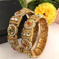 FS Collection Designer Pota Stone And Peral Bangle Set
