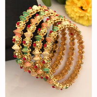 FS Collection Designer Pota Stone And Meenakari Bangle Set