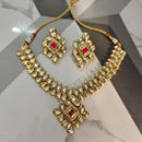 FS Collection Premium Kundan Stone And Austrian Stone Necklace Set