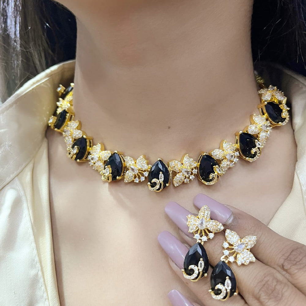 FS Collection Radiant Crystal Stone Festive Necklace Set