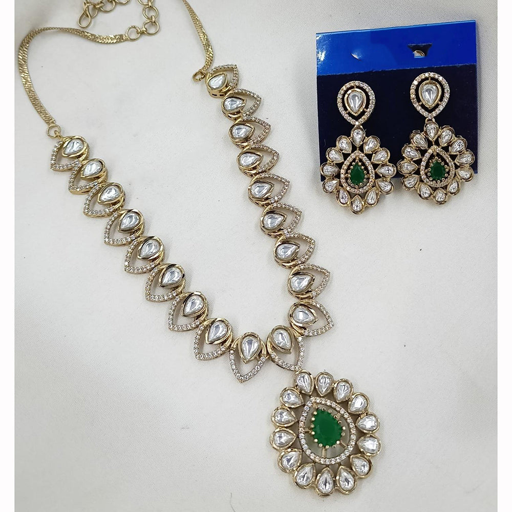 FS Collection Heritage Kundan Stone And Austrian Stone Necklace Set