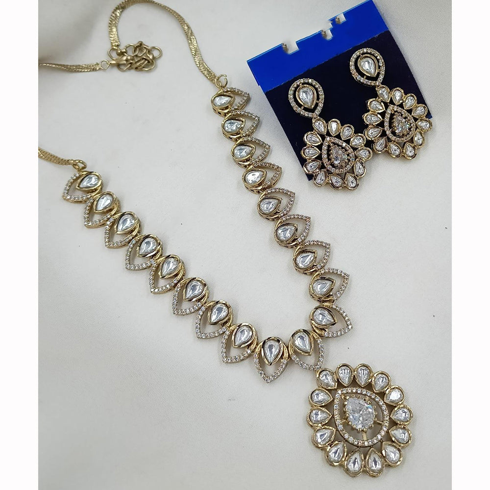 FS Collection Heritage Kundan Stone And Austrian Stone Necklace Set