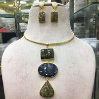 FS Collection Designer Multi-Stone Statement Necklace Set