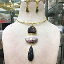 FS Collection Designer Multi-Stone Statement Necklace Set