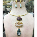 FS Collection Designer Multi-Stone Statement Necklace Set