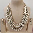 FS Collection Austrian Stone And Pearl Designer Necklace Set