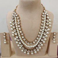FS Collection Austrian Stone And Pearl Designer Necklace Set