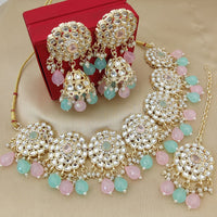 FS Collection Royal Kundan And Pearl And Beads Necklace Set
