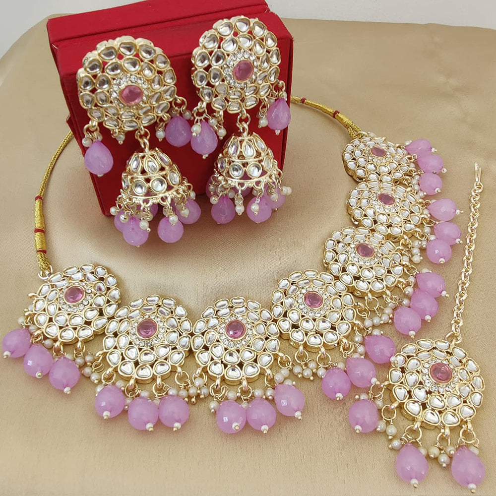FS Collection Royal Kundan And Pearl And Beads Necklace Set