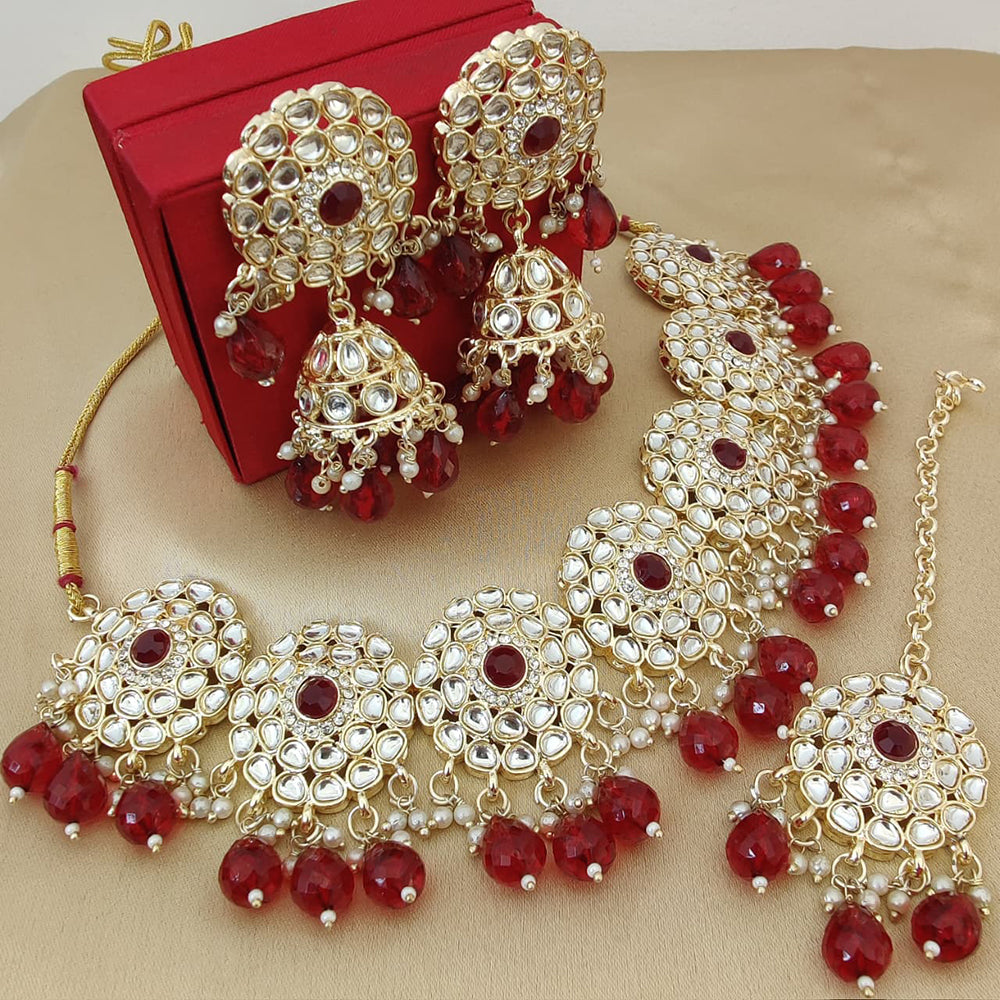FS Collection Royal Kundan And Pearl And Beads Necklace Set