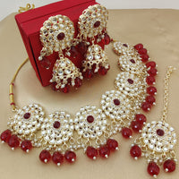 FS Collection Royal Kundan And Pearl And Beads Necklace Set