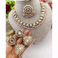 FS Collection Luxe Mirror Shine And Pearl Necklace Set