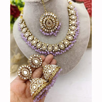 FS Collection Luxe Mirror Shine And Pearl Necklace Set