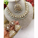 FS Collection Luxe Mirror Shine And Pearl Necklace Set