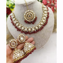 FS Collection Luxe Mirror Shine And Pearl Necklace Set
