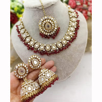 FS Collection Luxe Mirror Shine And Pearl Necklace Set