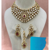 FS Collection Heritage Kundan Stone Choker Necklace Set