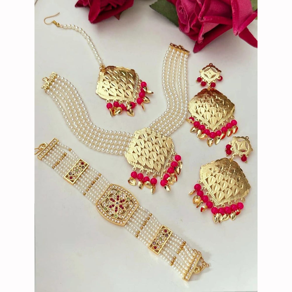 FS Collection Austrian Stone And Pearl Jewellery Combo Set