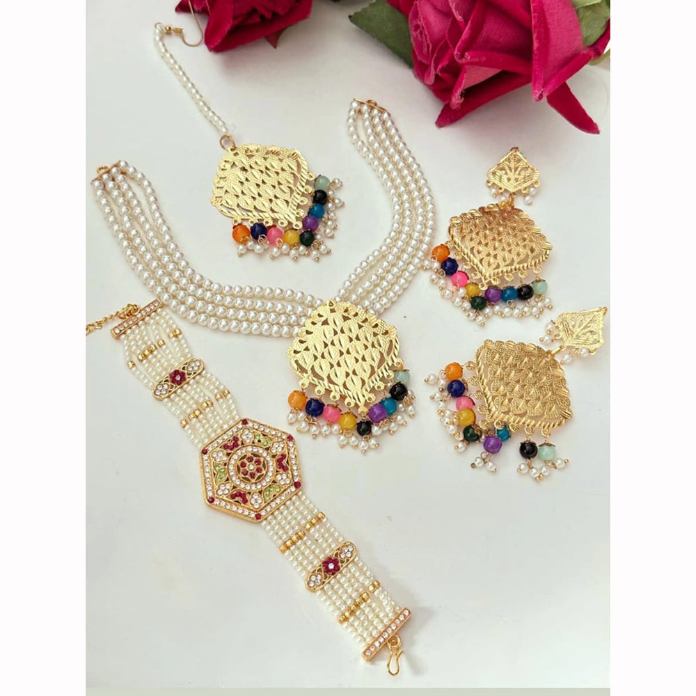 FS Collection Austrian Stone And Pearl Jewellery Combo Set