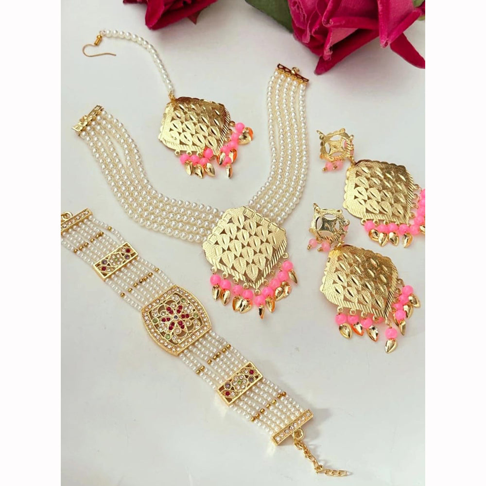 FS Collection Austrian Stone And Pearl Jewellery Combo Set