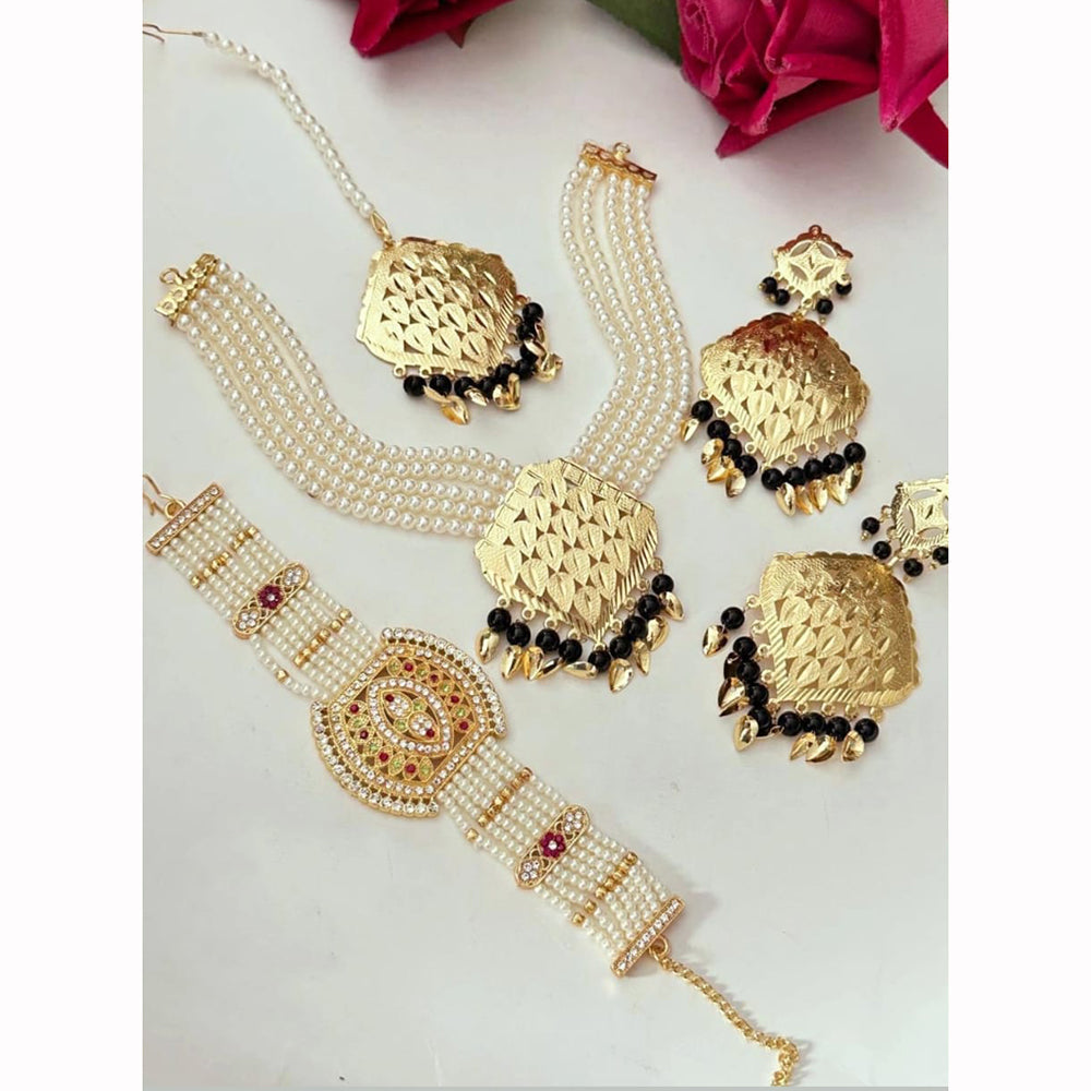 FS Collection Austrian Stone And Pearl Jewellery Combo Set