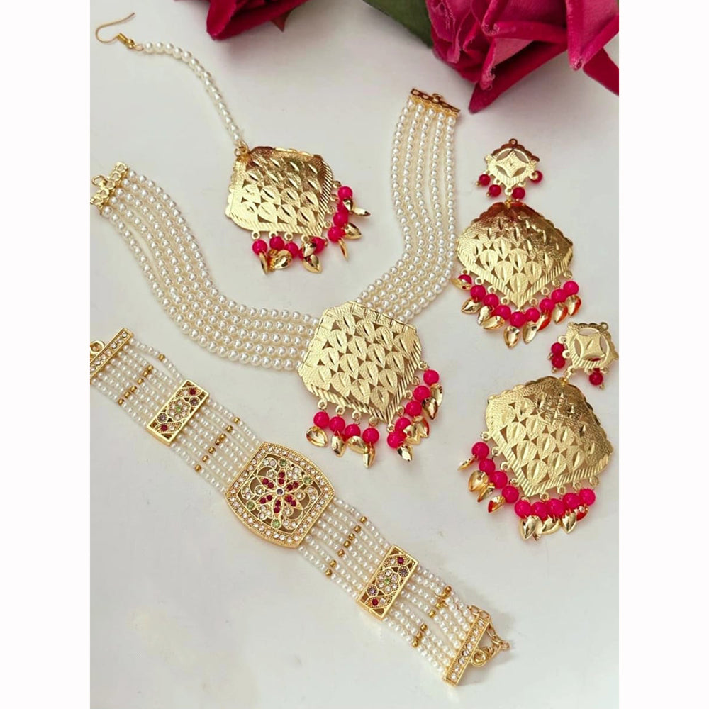 FS Collection Austrian Stone And Pearl Jewellery Combo Set