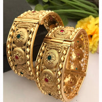FS Collection Traditional Pota Stone Openable Bangles Set