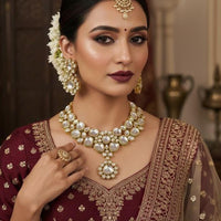 FS Collection Classic Kundan Necklace Set