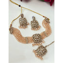 FS Collection Trendy Crystal And Pearl Statement Choker Necklace Set