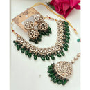 FS Collection Trendy Crystal And Pearl Statement Necklace Set