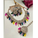 FS Collection Trendy Crystal And Pearl Statement Necklace Set