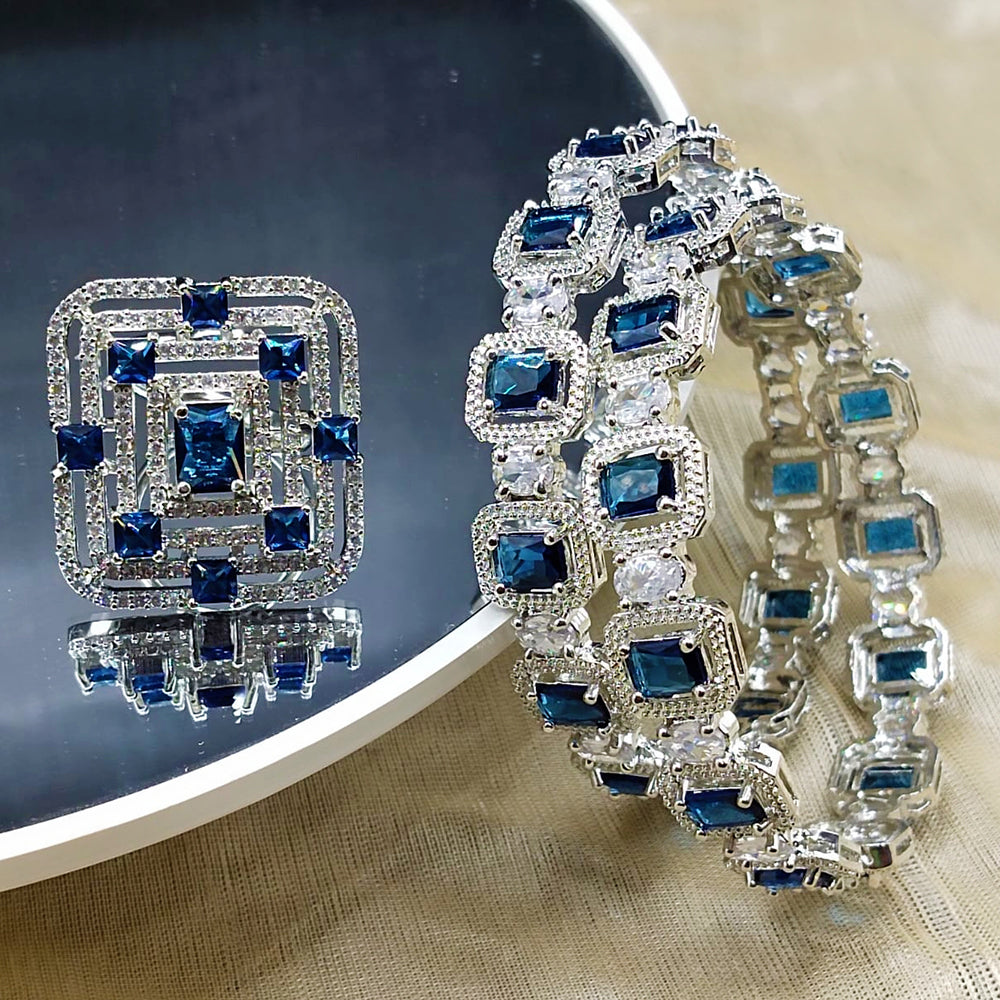 FS Collection Elegant American Diamond Jewellery Combo Set