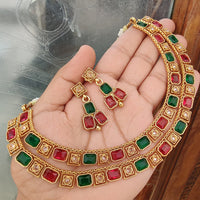 FS Collection Royal Crystal Stone Designer Necklace Set