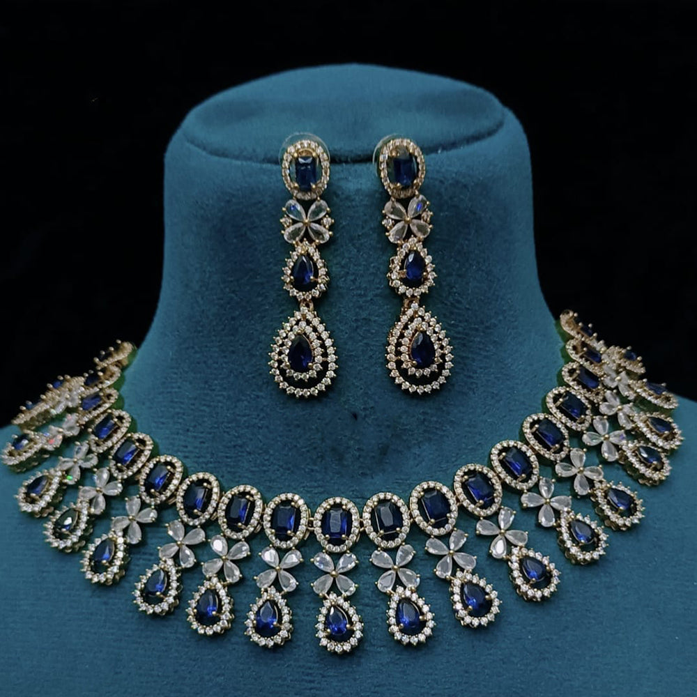 FS Collection Elegant American Diamond Fashion Necklace Set