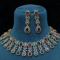 FS Collection Elegant American Diamond Fashion Necklace Set