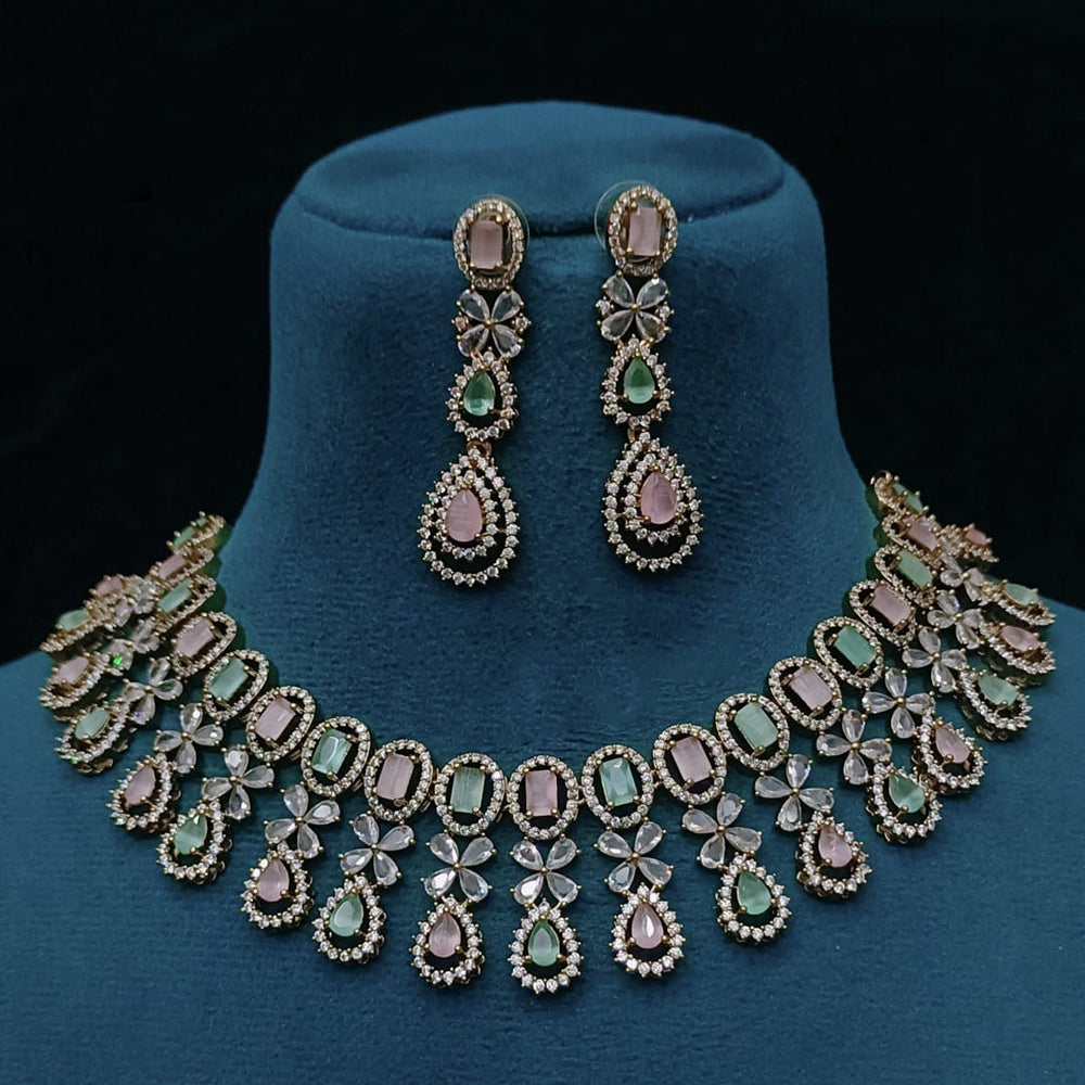 FS Collection Elegant American Diamond Fashion Necklace Set