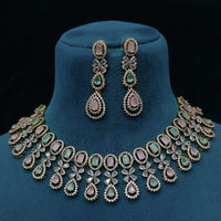 FS Collection Elegant American Diamond Fashion Necklace Set