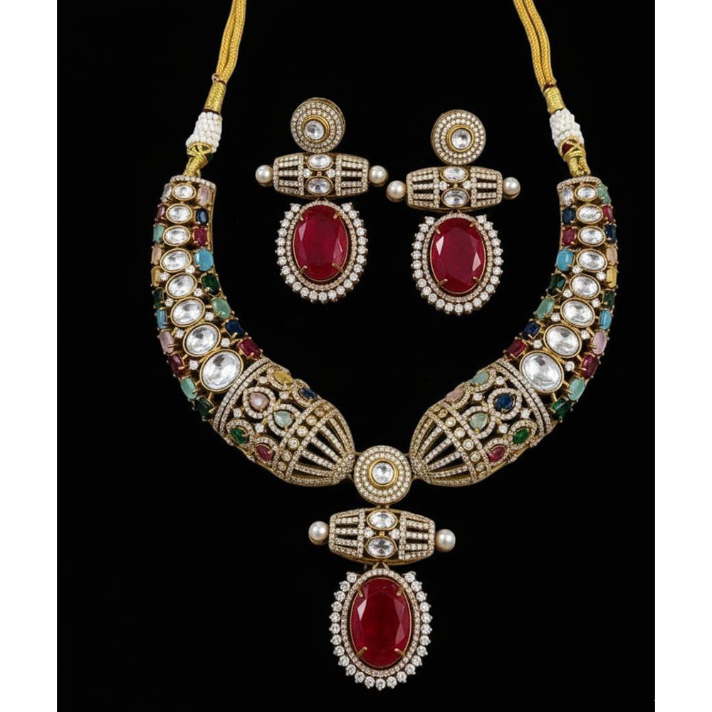 FS Collection Designer Polki Kundan Choker Necklace Set