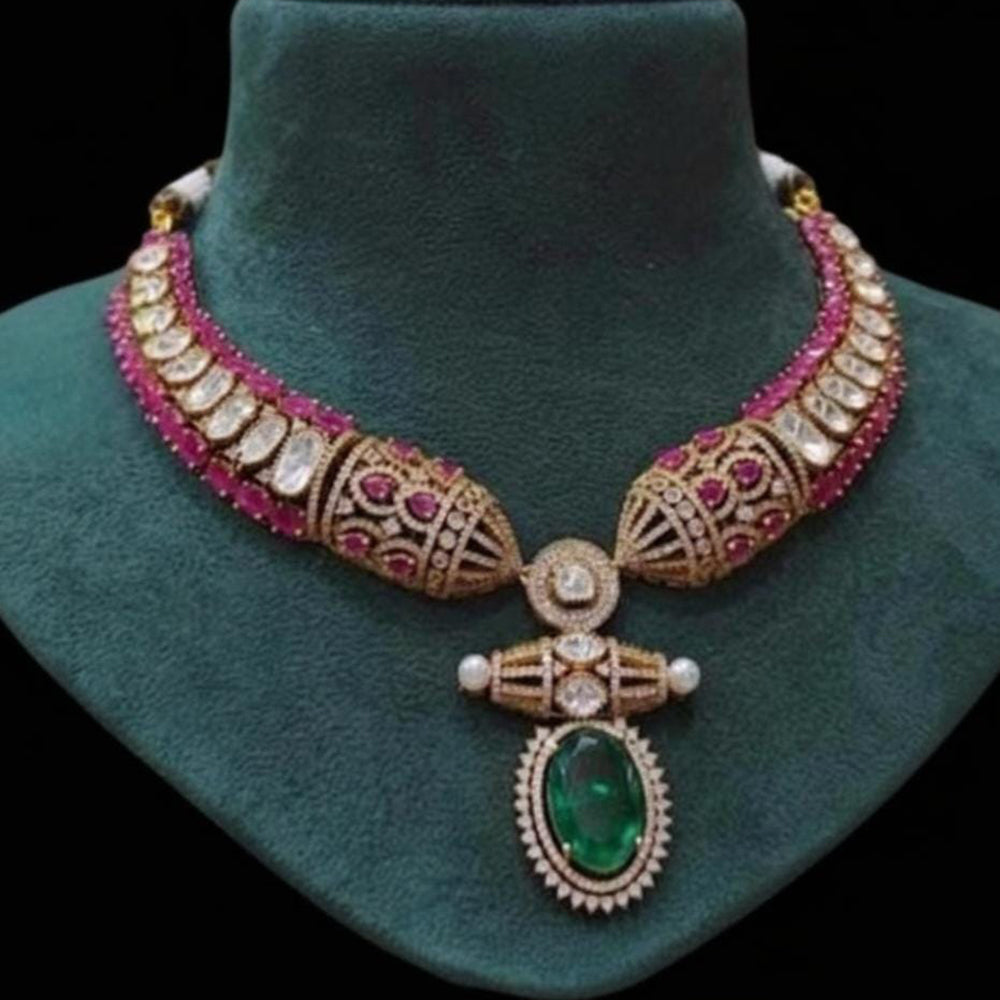 FS Collection Designer Polki Kundan Choker Necklace Set