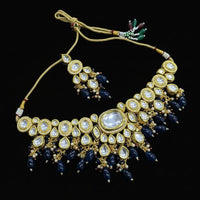 FS Collection Kundan Stone Beads And Pearl Necklace Set 