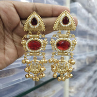 FS Collection Designer Pota Stone And Ghungharoo Dangler Earrings