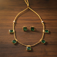 FS Collection Traditional Pota Stone Designer Necklace Set