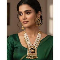 FS Collection Traditional Pota Stone And Pearl Meenakari Designer Necklace Set