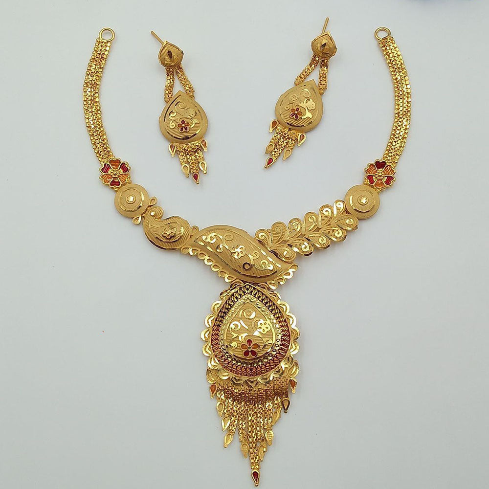 FS Collection Royal Forming Meenakari Designer Necklace Set