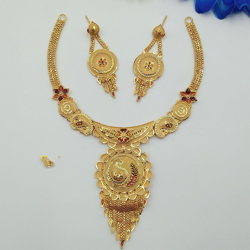 FS Collection Royal Forming Meenakari Designer Necklace Set