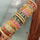 FS Collection Royal Pota Stone And Meenakari Designer Bangles Set