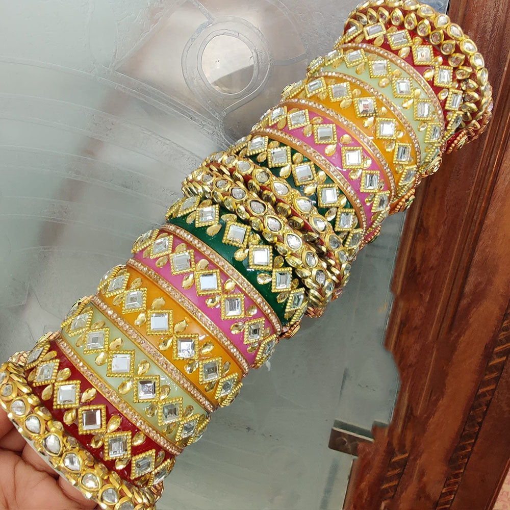 FS Collection Royal Crystal Stone Designer Bangles Set