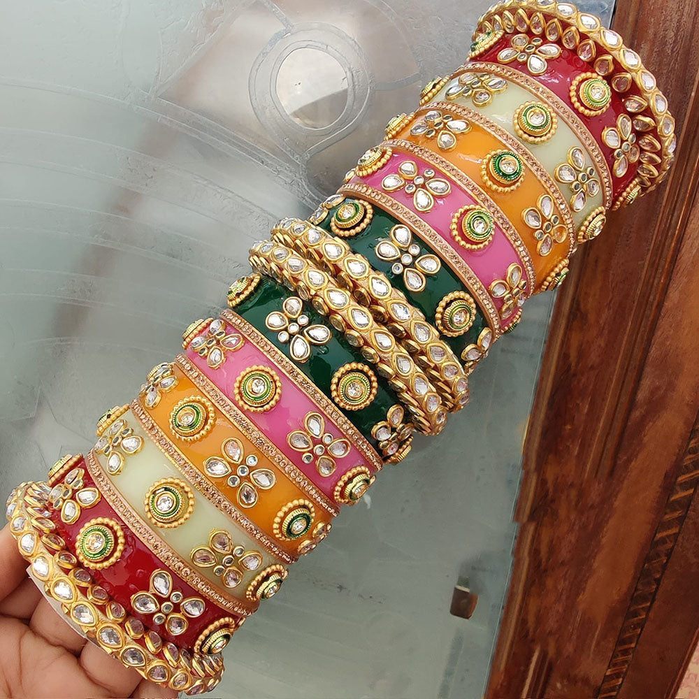 FS Collection Royal Crystal Stone Designer Bangles Set