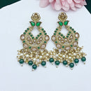 FS Collection Graceful Crystal Stone Pearl And Beaded Dangler Earrings